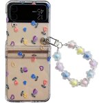Trahoo - coque galaxy z flip 4 avec cha�ne, coque transparente portable avec charni�re cover rigide housse ...