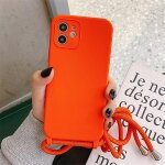 Trahoo - coque pour iphone 12 mini avec cordon de collier r�glable - silicone tpu bumper cover - housse ...