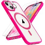 Trahoo - coque pour iphone 15 avec 2 verre tremp� protection �cran et 1 cam�ra protecteur, etui clair ...