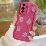 Trahoo - coque pour samsung galaxy s25 fe 5g, wave frame marguerite etui en silicone liquide, housse ...