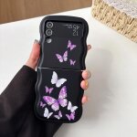 Trahoo - coque pour samsung galaxy z flip 3 / 4 5g, curly wave frame silicone etui en silicone liquide, ...