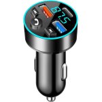 Transmetteur bluetooth voiture fm avec chargeur usb 66w, 4 ports usb (qc3. 0, pd, type - c), prise allume ...