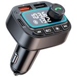 Transmetteur fm bluetooth 5. 3 avec chargeur de voiture, adaptateur de voiture usb c, radio sans fil, ...