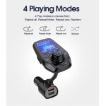 Transmetteur fm bluetooth, lecteur mp3 4 en 1 adaptateur voiture radio fm emetteur kit main libre qc3. ...