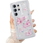 Transparent coque pour samsung galaxy s25 ultra 5g, curly wave frame etui en silicone liquide, housse ...