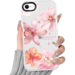 Transparente coque pour iphone 7 / 8 / se 2020 / se 2022, aesthetic hibiscus fleur et� flower motif etui ...