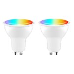 Tuya gu10 ampoule led intelligente dimmable 5w ac100 - 130v wifi + bluetooth 2 pcs