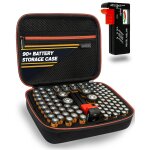 Tye - + bote rangement piles (edition core - contient 90 + ) avec testeur de piles universel - organisation ...