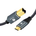 Tye - cble d'imprimante usb b vers usb c 5m, cble usb c vers usb b pour macbook pro, cble midi pour ...