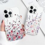 Tzf - 2 pices coque pour iphone 16 pro 6, 3 , transparente etui avec aesthetic motif fleur dessin, mince ...