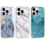 Tzf - 3 pices coque pour iphone 16 pro 6, 3 , transparente etui avec aesthetic motif marbre, ultra mince ...