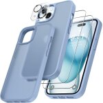 Tzf - 4 en 1 coque pour iphone 15 avec 2 verre tremp� et 1 cam�ra protecteur, [coussin d'air int�gr�] ...