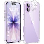 Tzf - 5 en 1 coque pour iphone 17 6, 3 pouces avec 2 verre tremp et 2 camra protecteur, etui de protection ...