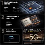 Ulefone armor x16 pro ai smartphone incassable android 15, 5g telephone 10360mah, 16go + 256go / tf 2to, ...