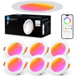 Varicart spot encastrable dimmable alexa, 7w rgb smart bluetooth led multicouleurs blanc neutre 5000k ...