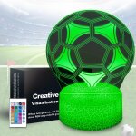 Veilleuse 3d pour fans de football - lampe de chevet 3d avec t�l�commande et touche intelligente - 16 ...