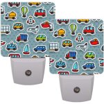 Veilleuses d'avion de dessin anime enfichables decoratives avec capteur automatique intelligent, veilleuse ...