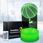 Veilleuse de basket - ball 3d pour fans de sport, lampe de chevet 3d, 16 couleurs changeantes, lampe ...