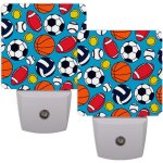 Veilleuses de boule de sport de dessin anime, decoratives enfichables, avec capteur automatique intelligent, ...