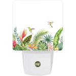 Veilleuse a capteur intelligent, aquarelle, feuilles botaniques tropicales, lampe a economie d'nergie ...