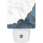 Veilleuse a capteur intelligent, pierre blanche bleue avec rayures dores, lampe a economie d'nergie ...