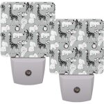 Veilleuses en forme d'elephant girafe, decoratives enfichables, avec capteur automatique intelligent, ...