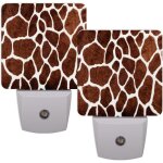 Veilleuses a imprime peau de girafe decoratives enfichables avec capteur automatique intelligent, veilleuse ...