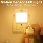Veilleuse led avec dtecteur de mouvement, prise ue, lumires d'armoire a intensit variable, lampe a ...