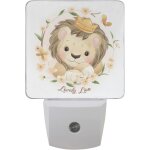 Veilleuse led enfichable lion de dessin anime avec capteur intelligent, grande lumiere econome en energie ...