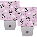 Veilleuses led en forme d'animal panda, decoration enfichable avec capteur automatique intelligent, veilleuse ...