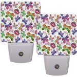 Veilleuses papillon colorees en forme d'art mignon, decoration enfichable avec capteur automatique intelligent ...