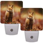 Veilleuses renards orange avec capteur intelligent led veilleuse pour chambre couloir escaliers econome ...