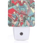 Veilleuse de skateboard squelette de bande dessin�e, capteur intelligent du cr�puscule a l'aube, pour ...