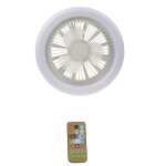 Ventilateur de plafond a6hb avec lumire led, lampe intelligente  3 pales e27 avec adaptateur b22  ...