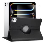 Verre tremp� + coque rotatif en simili cuir pour ipad pro 13  2024 a2926 / a3007 - noir - visiodirect ...