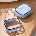 Verre tremp + etui pour apple watch, accessoires 45mm 41mm 42mm 38mm, housse de protection d'cran pc ...