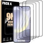 Verre tremp� int�gral pour samsung galaxy s25 plus (galaxy s25 + ) pack de 4 vitres noir anti - rayures ...