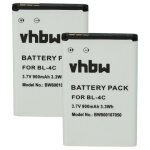 Vhbw 2x batterie compatible avec doro phone easy 6171, 6031, 6050, 6030, 6051, 6120, 6121, 6021, 6041 ...