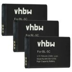 Vhbw 3x batterie compatible avec aiptek bluewalker mini media center, mini pocket dv 8900 t�l�phone portable ...
