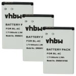 Vhbw 3x batterie compatible avec mini clavier rt - mwk08 t�l�phone portable (900mah, 3, 7v, li - ion) ...