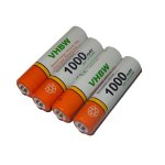 Vhbw lot de 4 piles rechargeables aaa, micro, 1000mah compatible avec appareil de mesure laser bosch ...