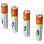 Vhbw 4x batterie aaa micro compatible avec truelife vm pocket tlntvmp t�l�phone fixe sans fil (800mah, ...