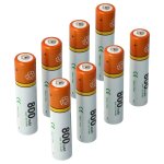 Vhbw 8x batterie aaa micro compatible avec babymoov simply care t�l�phone fixe sans fil (800mah, 1, 2v, ...