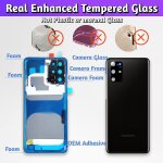 Vitre arrire pour samsung galaxy s20 + plus g986 g985 gris coque cache batterie avec lentille de camra, ...