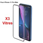 Vitre de protection int�grale en verre tremp� pour iphone 11 pro max - lot de 3