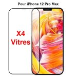 Vitre de protection intgrale en verre tremp pour iphone 12 pro max - lot de 4