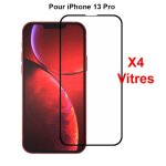 Vitre de protection int�grale en verre tremp� pour iphone 13 pro - lot de 4