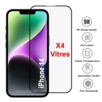 Vitre de protection intgrale en verre tremp pour iphone 14 - lot de 4