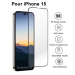 Vitre de protection intgrale en verre tremp pour iphone 15