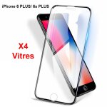 Vitre de protection intgrale en verre tremp pour iphone 6 plus / 6s plus - lot de 4
